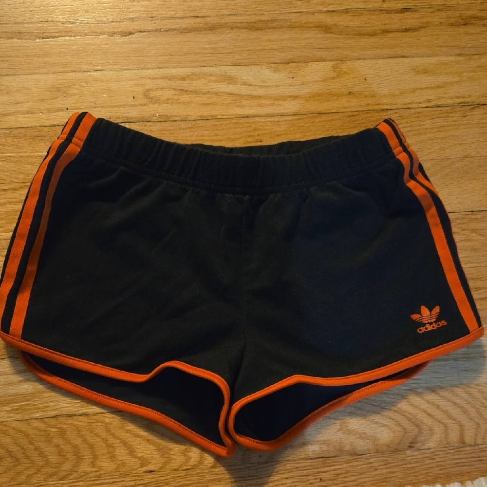Adidas Women's Retro Shorts Black with Orange Trim